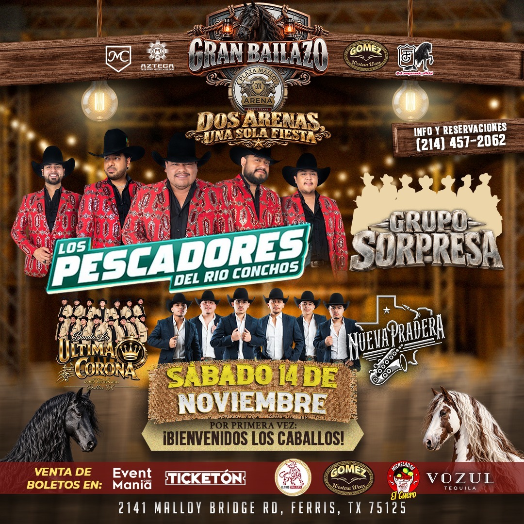 Los Pescadores del Río Conchos, Nueva Pradera & Más · Sábado 14 de Noviembre, 2026